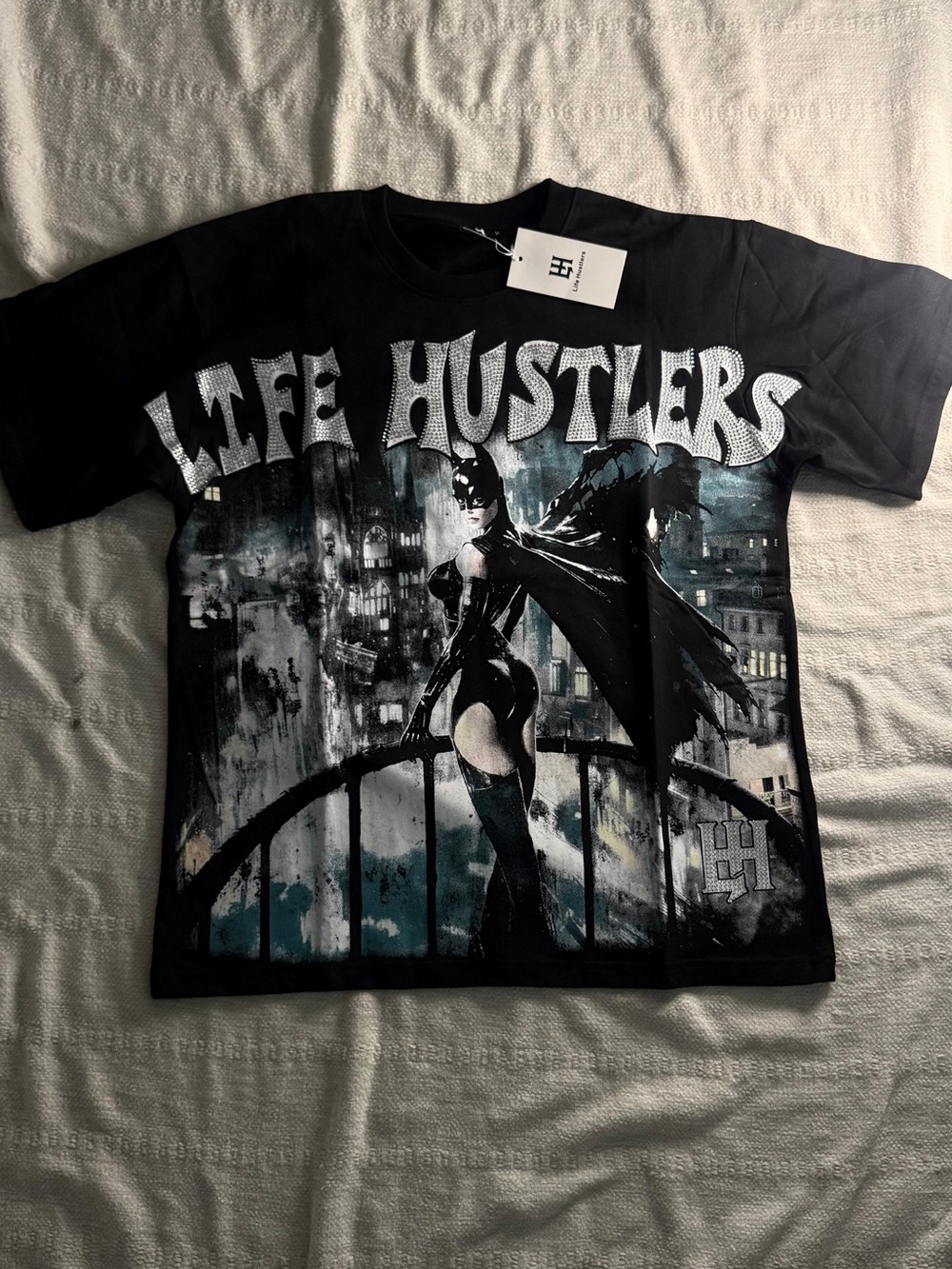 Kids Black 'Life Hustlers' Graphic Short Sleeve Tee